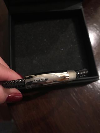 Pulsera Lotus Hombre Negra y Plateada