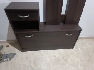 Mueble recibidor con perchero, espejo, cajón y zap