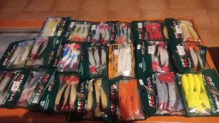 Lote de señuelos de pesca blandos con anzuelo incl