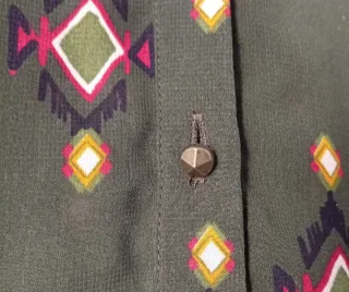 Blusa Verde Estampada Talla M Blanco