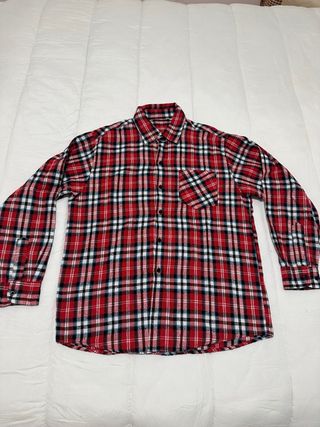 Camisa cuadros roja manga larga Talla L