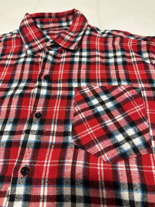Camisa cuadros roja manga larga Talla L
