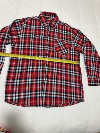 Camisa cuadros roja manga larga Talla L
