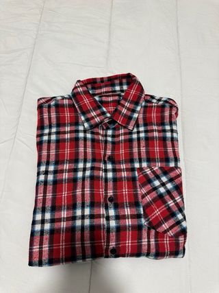 Camisa cuadros roja manga larga Talla L