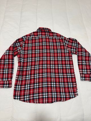 Camisa cuadros roja manga larga Talla L