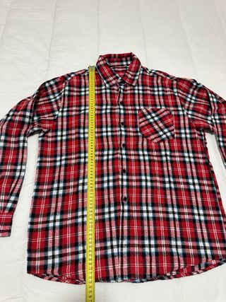 Camisa cuadros roja manga larga Talla L