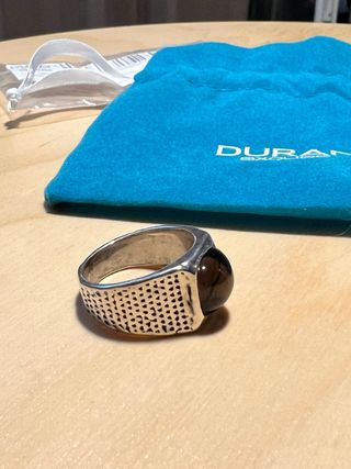 Anillo Duran Excalibur Cuarzo Marrón Plata