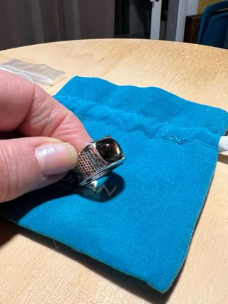 Anillo Duran Excalibur Cuarzo Marrón Plata