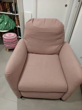 Poltrona relax rosa in tessuto