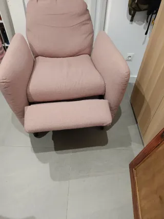 Poltrona relax rosa in tessuto