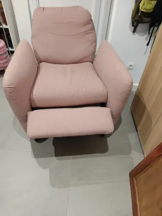 Poltrona relax rosa in tessuto