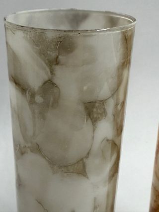 Vasos vintage cristal beige y marrón