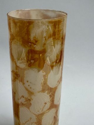 Vasos vintage cristal beige y marrón