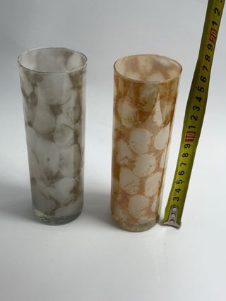 Vasos vintage cristal beige y marrón