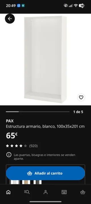 Armario Modular PAX Blanco Ikea