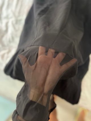 Vestido largo Zara negro falda plisada