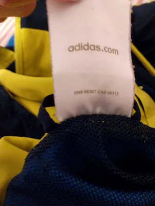 Chaqueta Adidas cremallera vintage azul y amarillo