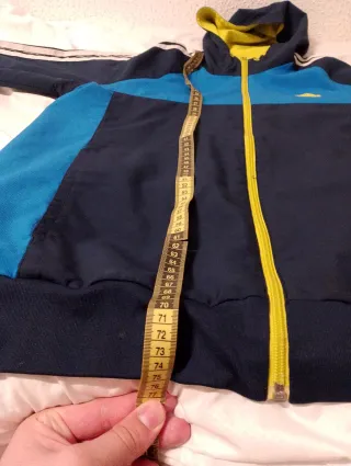 Chaqueta Adidas cremallera vintage azul y amarillo