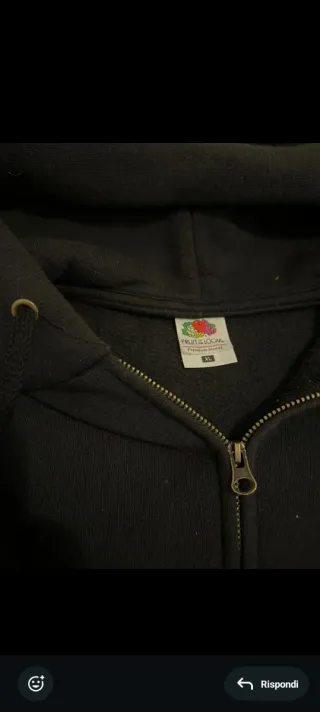 Felpa Fruit of the Loom XL Nera Uomo