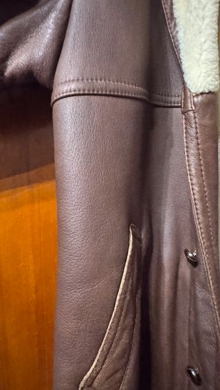 Cappotto Montone Shearling Vera Pelle Marrone