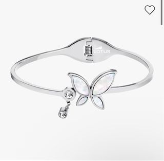 Pulsera Lotus Mariposa Plata y Blanco