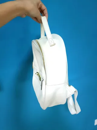 Zainetto Juicy Couture bianco con zip oro