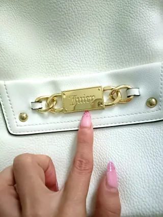 Zainetto Juicy Couture bianco con zip oro