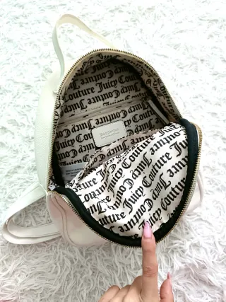 Zainetto Juicy Couture bianco con zip oro