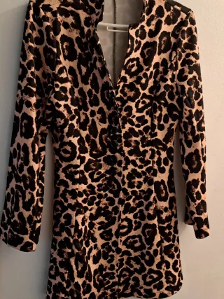 Chaqueta Larga Estampado Leopardo