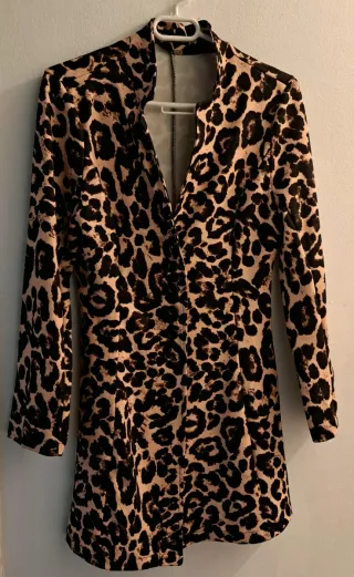 Chaqueta Larga Estampado Leopardo