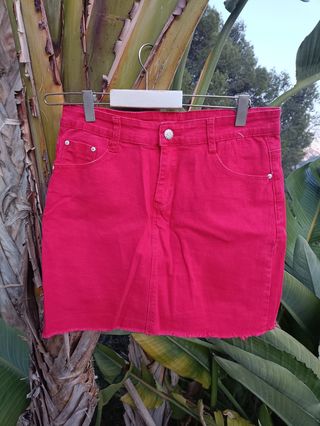 Falda vaquera rosa fucsia nueva
