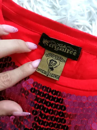 Maglietta Betty Boop paillettes manica lunga