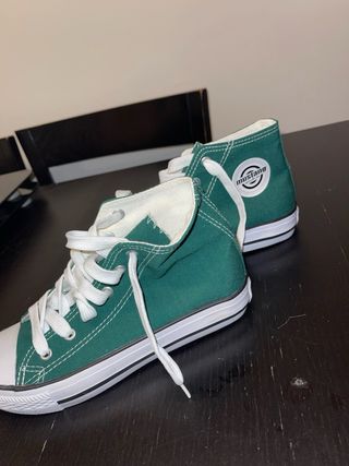 Zapatillas Mustang Verde Estilo Converse