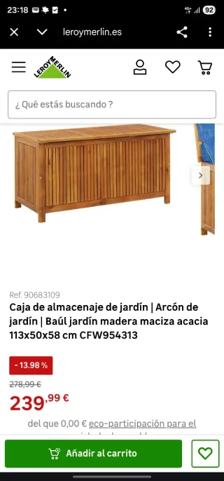 Baúl de Almacenaje Exterior de Madera