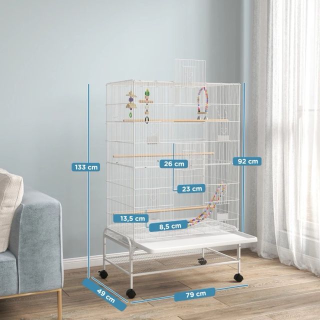 Gaiola para Pássaros com Rodas