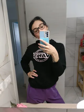 Felpa Vans donna nera con logo