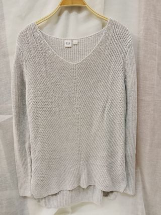 Jersey GAP mujer talla M gris algodón