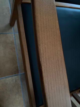 Pareja Sillones Cuero y Madera