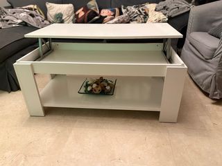 Mesa de centro elevable blanca