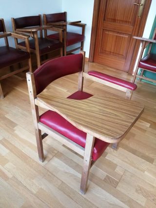 Butacas Vintage Academia Madera y Cuero