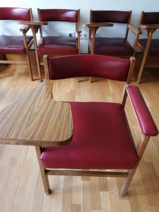 Butacas Vintage Academia Madera y Cuero