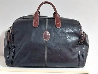 Bolso de piel grande Nobuck negro/marrón