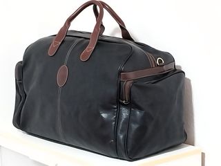 Bolso de piel grande Nobuck negro/marrón