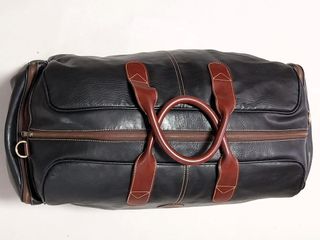 Bolso de piel grande Nobuck negro/marrón