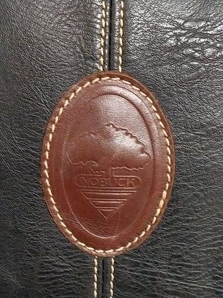 Bolso de piel grande Nobuck negro/marrón