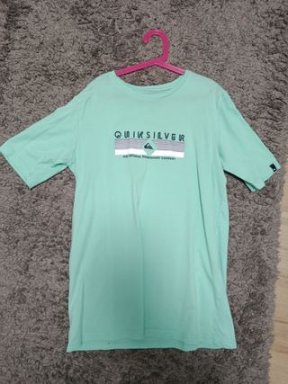 Camiseta Quiksilver Menta/Turquesa Logo