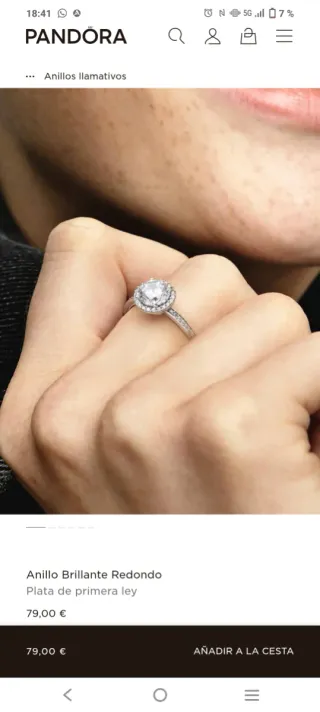 Anillo Pandora Plata Circonita