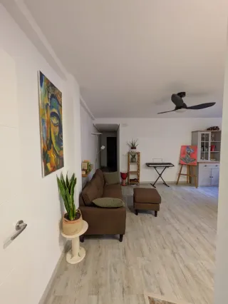 6 meses de uso. Sofá marrón 3 plazas + puf