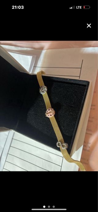 Pulsera Pandora Malla Dorada Talla 20