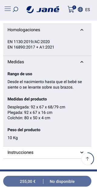 Cuna colecho Jané Babyside